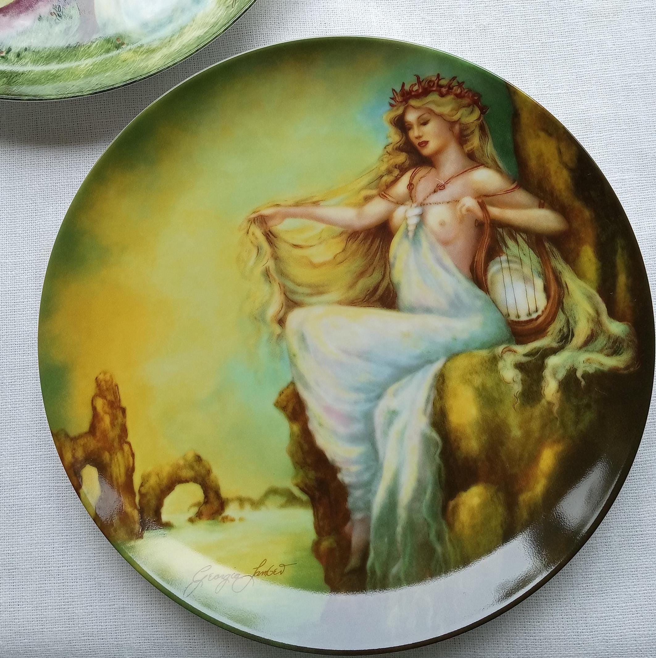 The Four Ancient Elements Collator Plates/painted by Georgia
