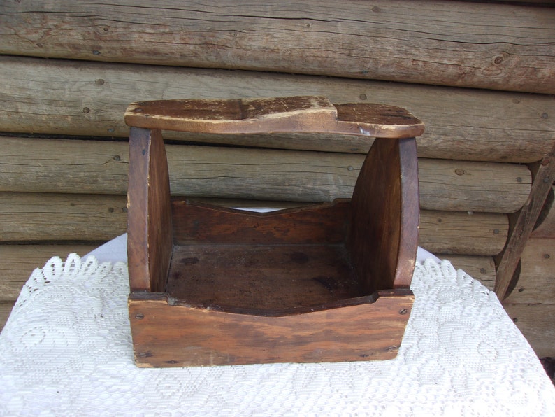 Shoe Shine Bench Homemade Primitive Unfinished Wood Display Etsy