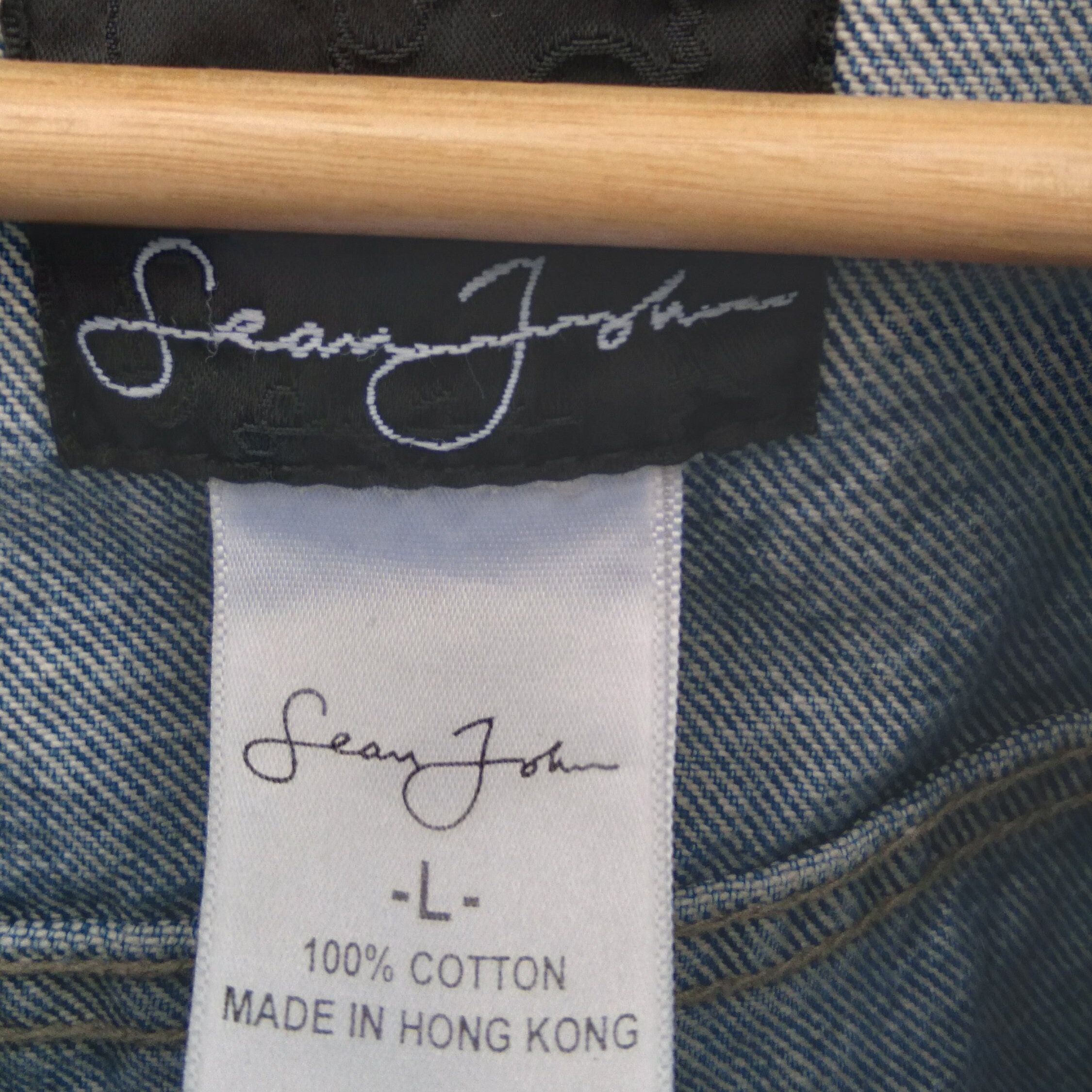 Sean John Denim Jacket/classic Style With Edge/size L/100 Sean John Denim Jacket/classic Style With Edge/size L/100
