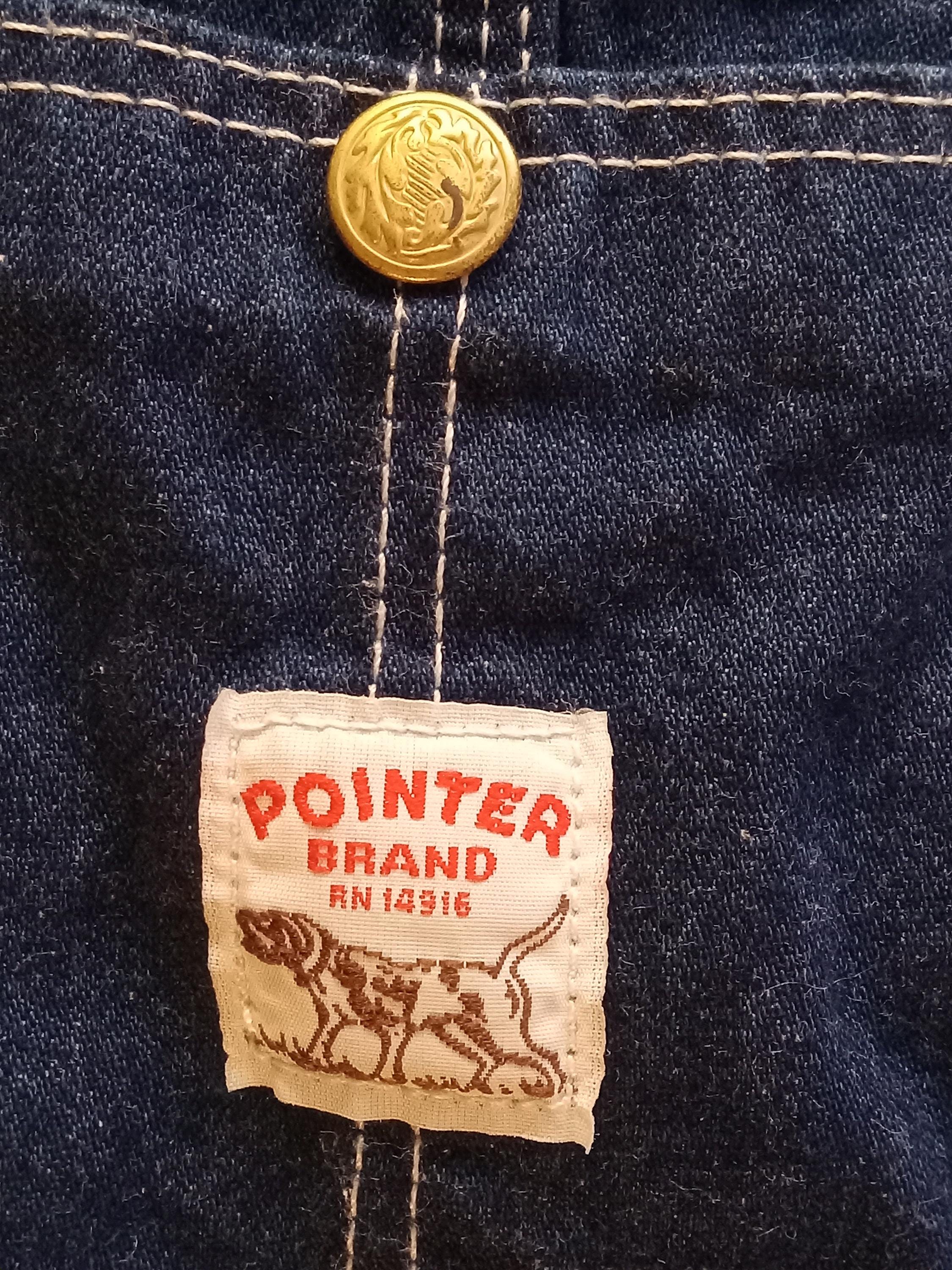 Pointer Brand Denim Bib Overalls/marked Size 14/dark Wash Denim