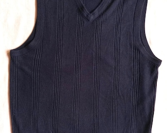 Mens Sweater Vest/Dockers Size L/Dark Blue/Grandpa Chic/Gift for Him