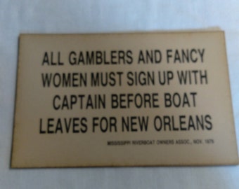 Boat Sign/Mardi-Gras Décor/Man Cave or Bar Décor/Vintage Sign
