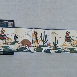 Cowboy Motif Wallpaper Border/ Western Décor/ranch Décor/15 | Etsy