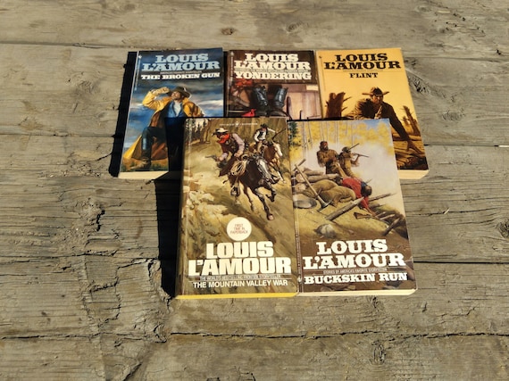 Louis L'amour/set of 5 Paperback Westerns/vintage 