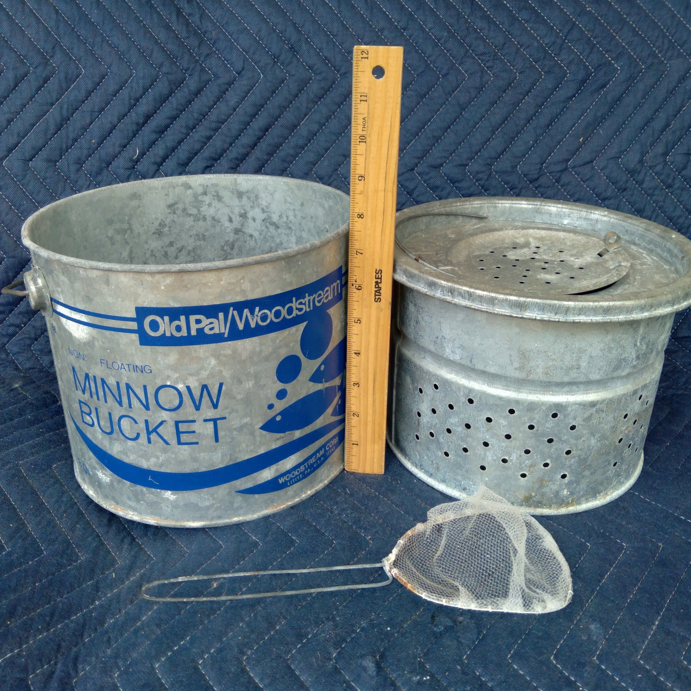 Minnow Bucket/old Pal Woodstream/pail and Liner/blue Etsy