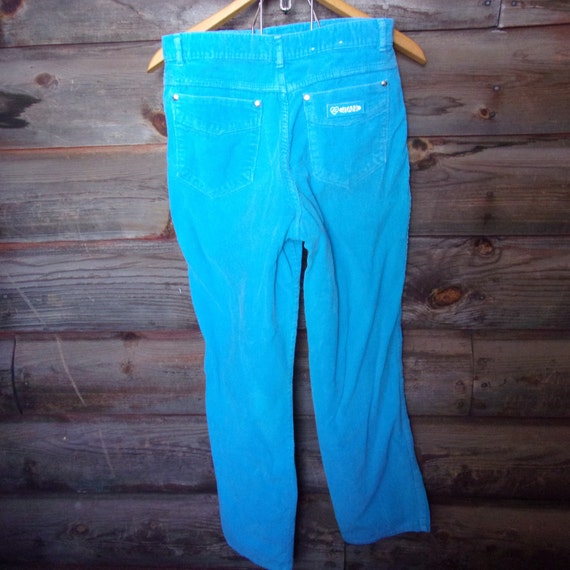 Turquoise Corduroy Vintage GITANO Ladies Jeans, H… - image 5