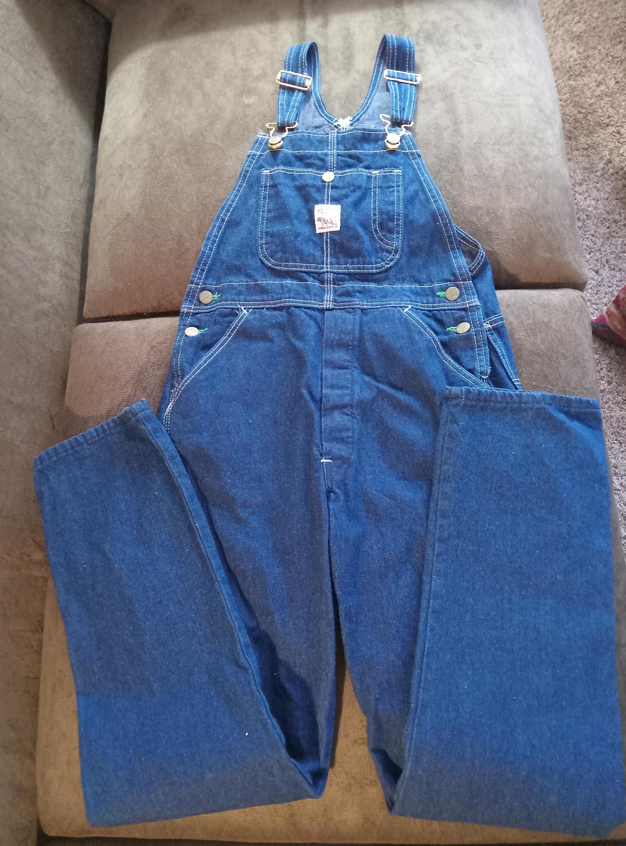 Pointer Brand Denim Bib Overalls/marked Size 14/dark Wash Denim
