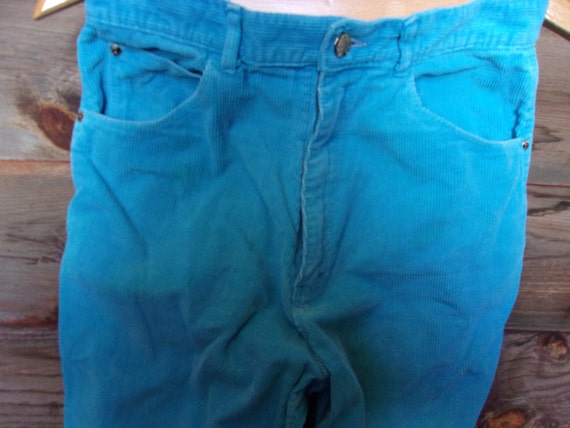 Turquoise Corduroy Vintage GITANO Ladies Jeans, H… - image 3