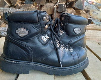 Harley Davidson/Lace up Boots/Men's Size 7 1/2/Classic Motor Cycle Boots/Gift For Him