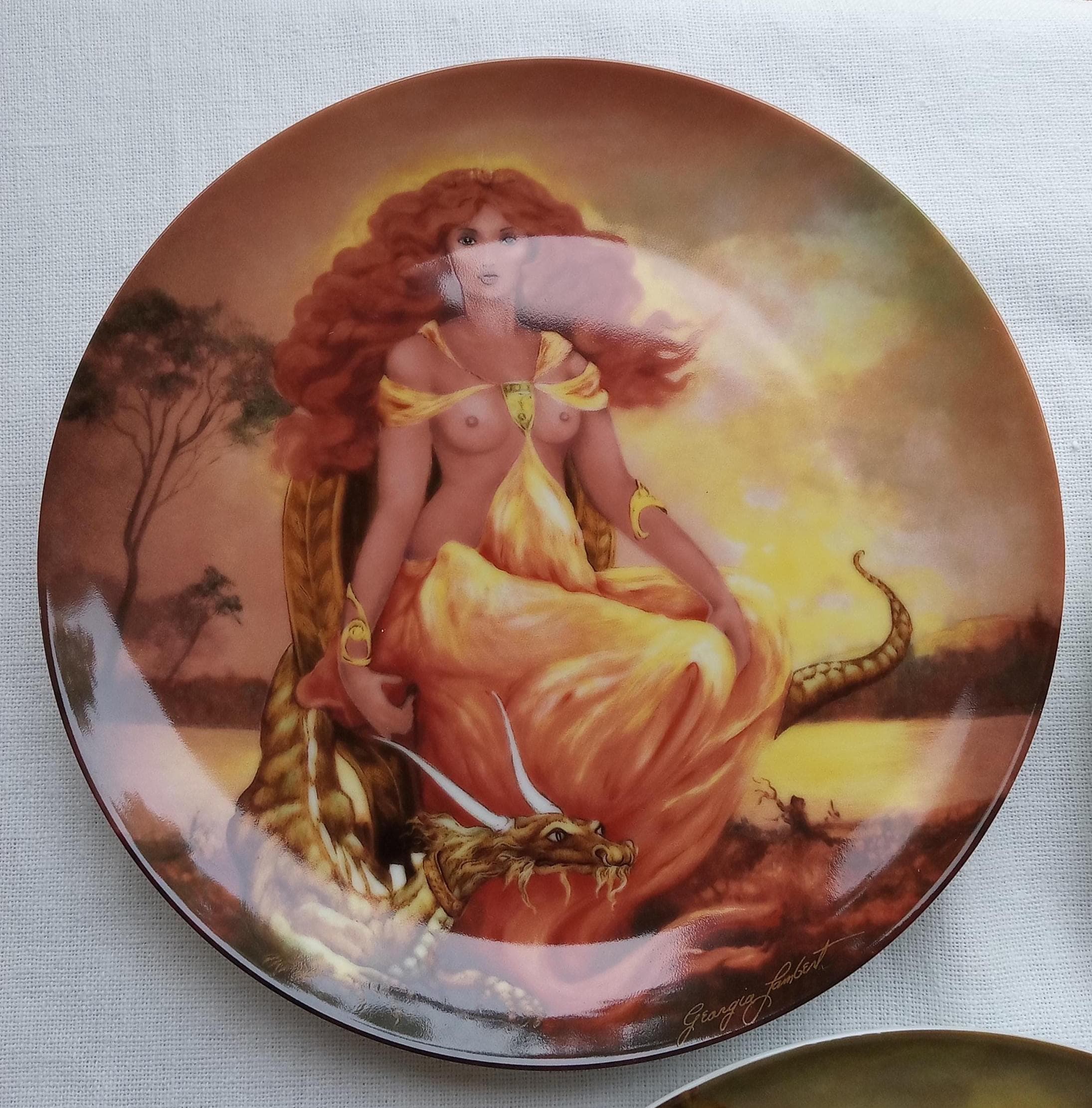 The Four Ancient Elements Collator Plates/painted by Georgia
