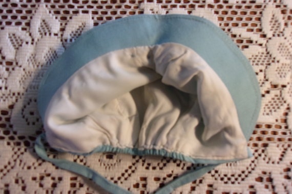 Vintage Baby Girl Bonnet, Pale Aqua, Easter Sprin… - image 6