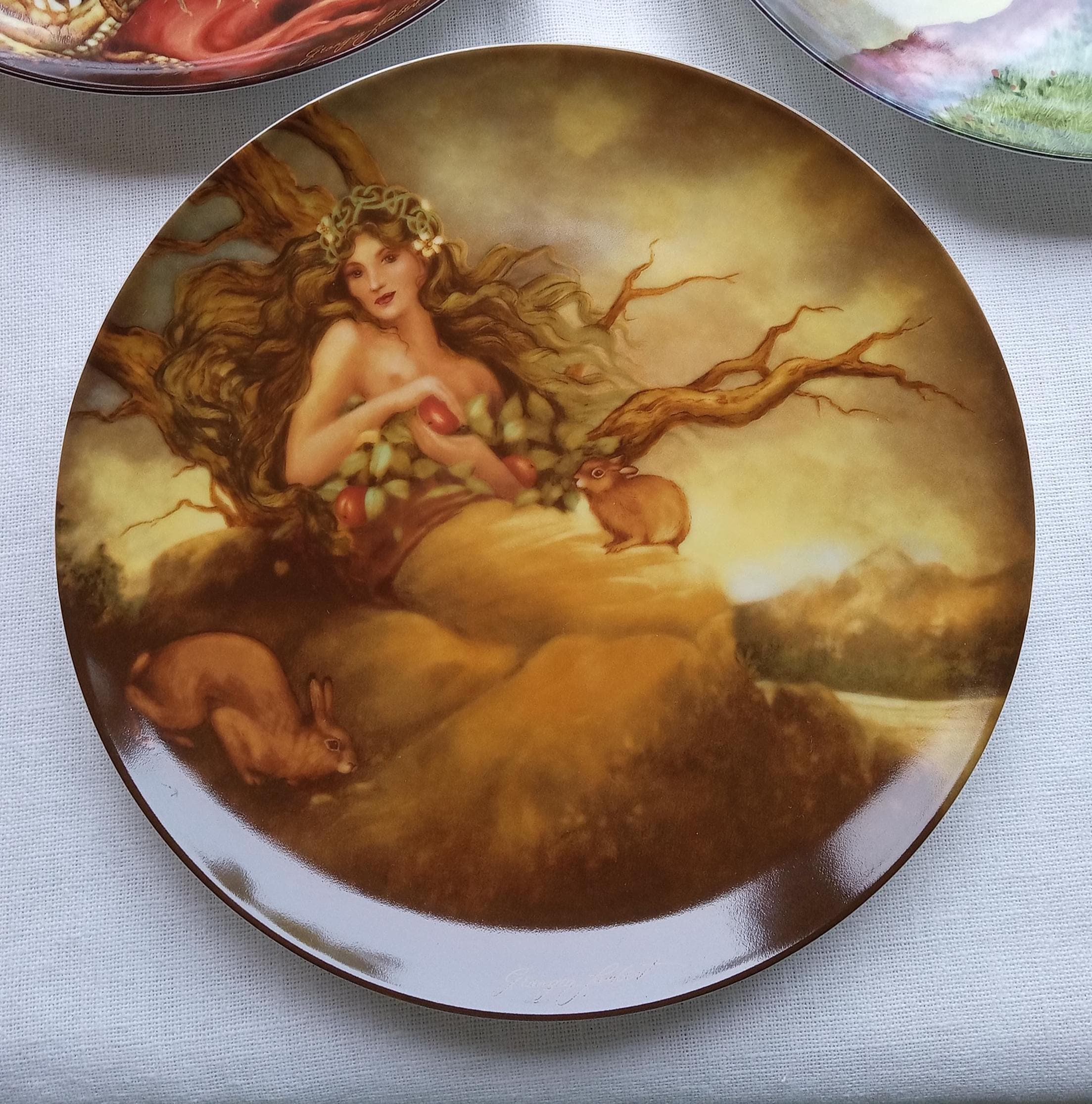 The Four Ancient Elements Collator Plates/painted by Georgia