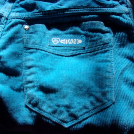 Turquoise Corduroy Vintage GITANO Ladies Jeans, H… - image 4