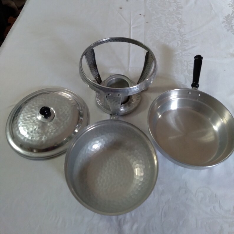 Hammered Aluminum Chafing Dish/mmmsa/made in Spain/fondue Pot Etsy