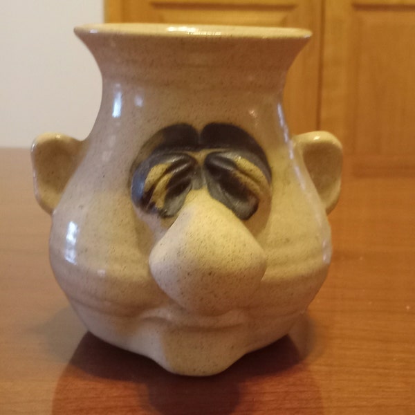Ceramic Egg Separator/Art Pottery Signed Peter Petrie/Face Mug/It's Snot a Mug/Funny Gift