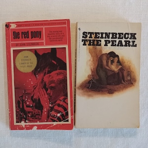 John Steinbeck, The Pearl & The Red pony/Two Vintage Paperback Classics/Bantam Books/Gift/Great Reading