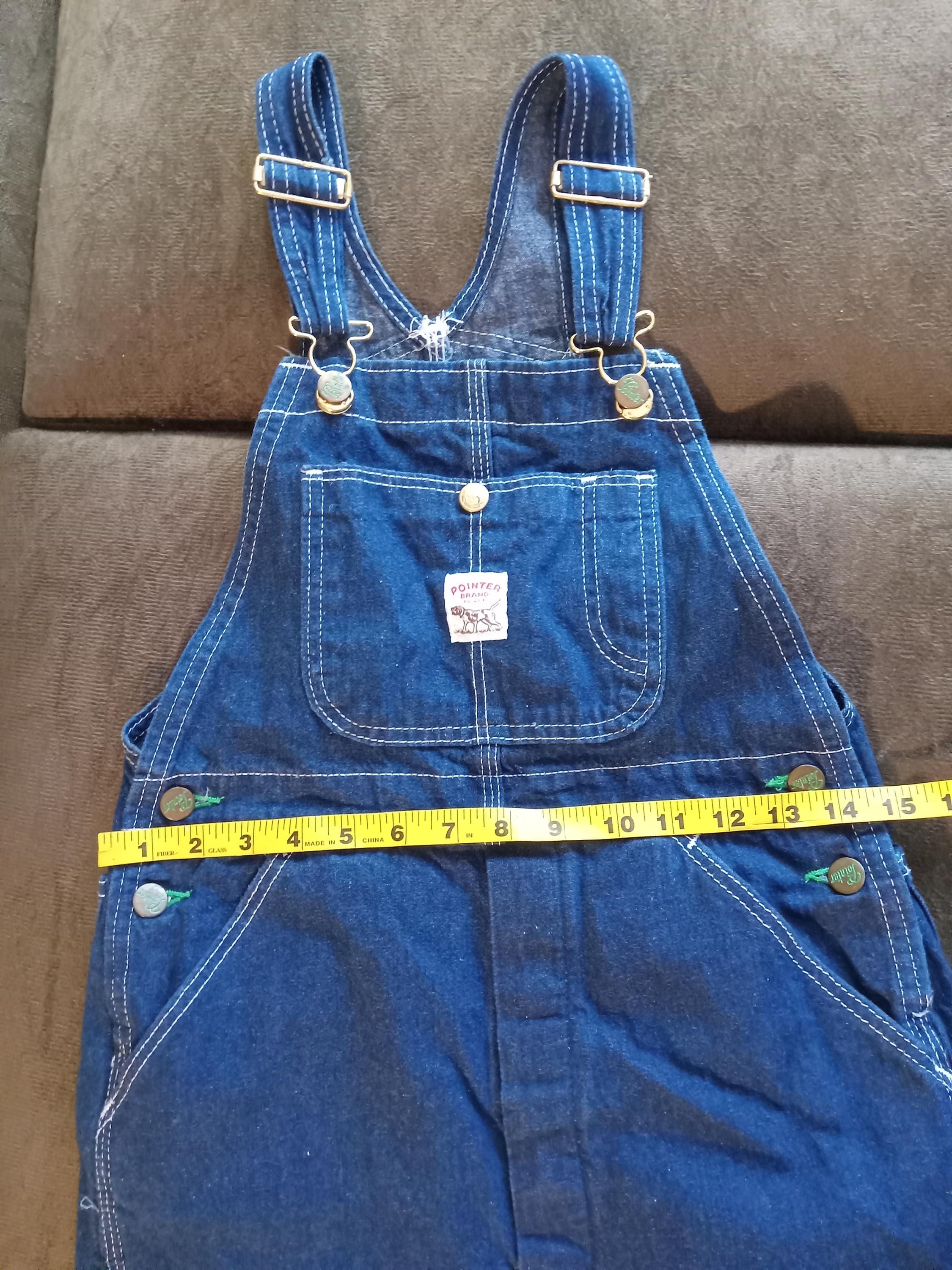 Pointer Brand Denim Bib Overalls/marked Size 14/dark Wash Denim