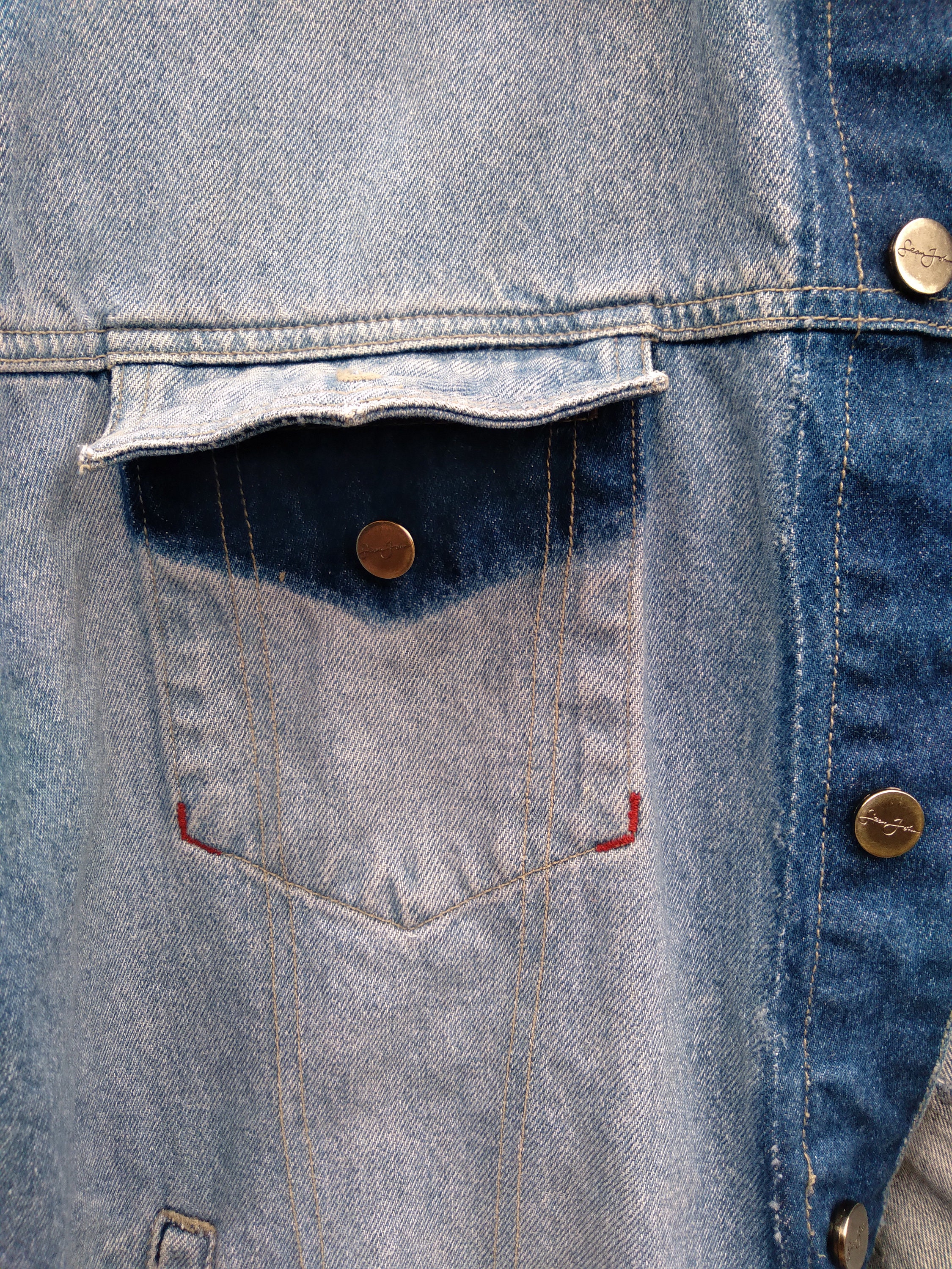 Sean John Denim Jacket/classic Style With Edge/size L/100 Sean John Denim Jacket/classic Style With Edge/size L/100