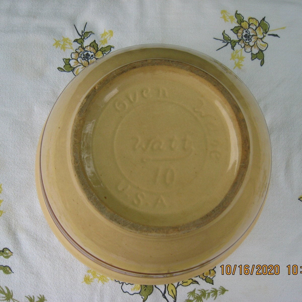 Watt Oven Ware NO 10/tan Bowl /brown Stripe/yellow Ware Etsy