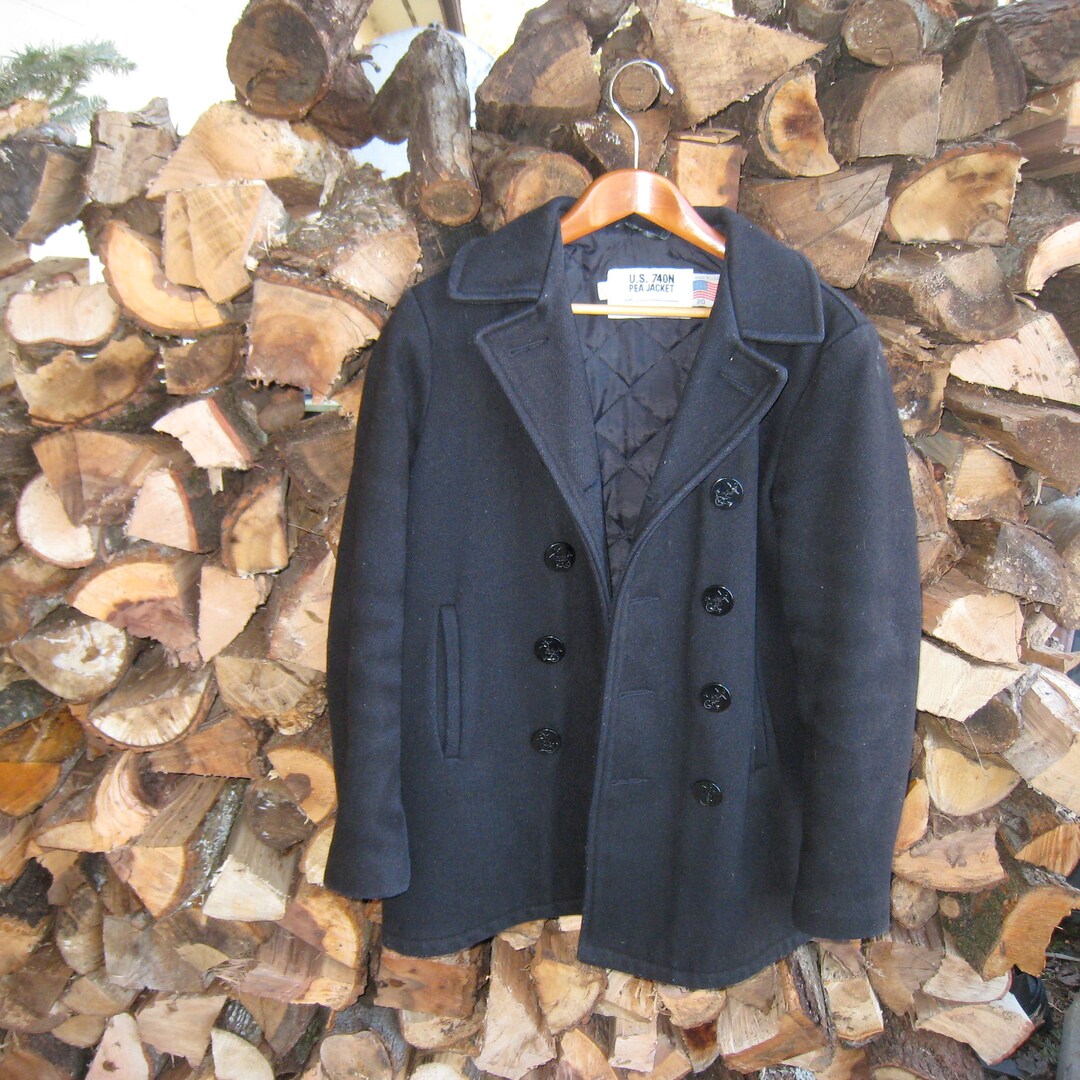ジャケット・アウター doublet over sized pea coat Classic Melton Pea Coat in Larger Sizes 740X
