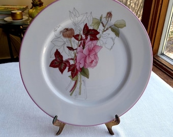 Block Spal Western Rose 8 in. Bread Plate/Designed by Mary Lou Goertzen 1981