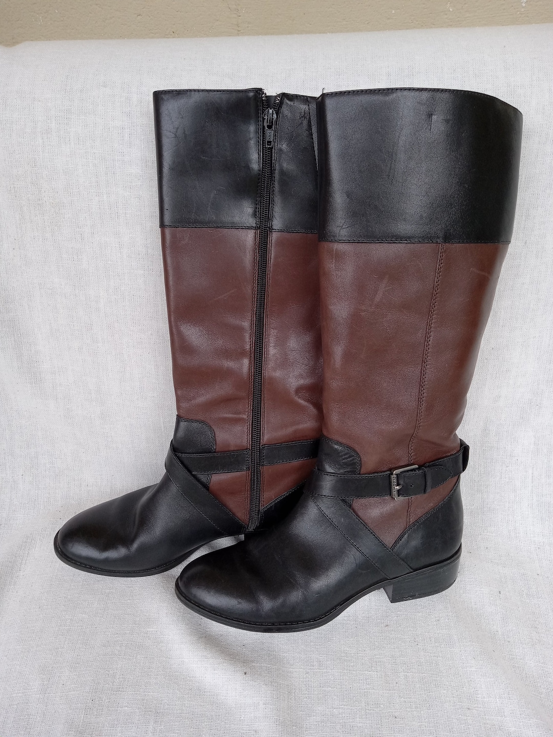 Ralph Lauren Women's Bernadine Leather Tall Riding Boots Brown Size 8.5 B