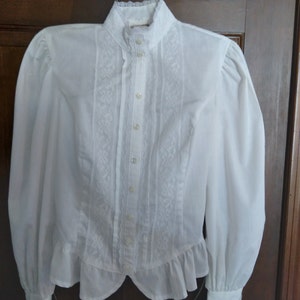 Jessica&#39;s GUNNIES/Gunny Sax /Small Hole/Victorian Style White Blouse/1970&#39;s/Festival Wear