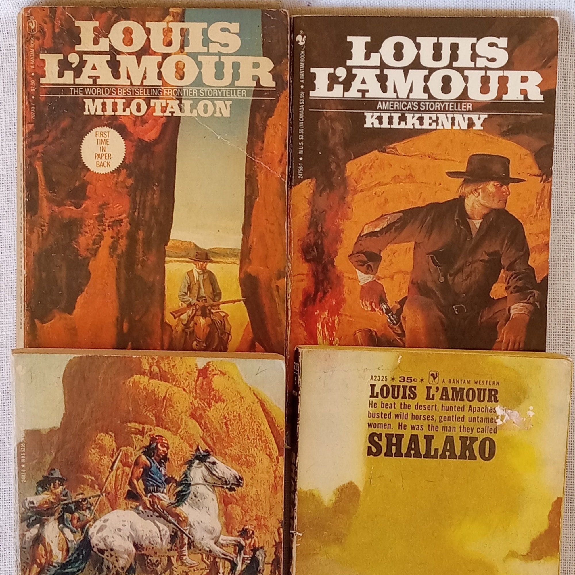 Louis L'amour/paperback Westerns/set of Four/bantam Books 