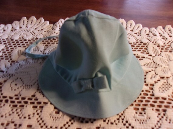 Vintage Baby Girl Bonnet, Pale Aqua, Easter Sprin… - image 3