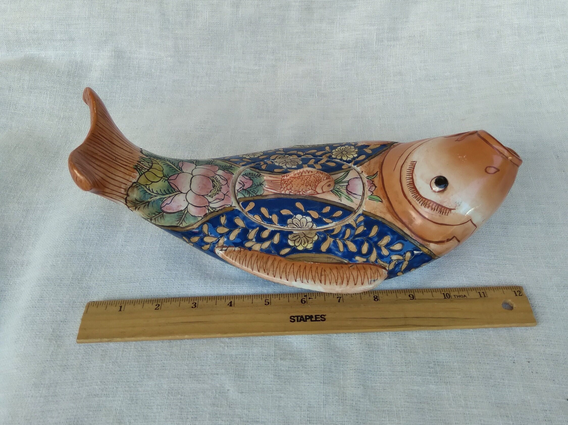 Qing Ming Dynasty Porcelain Koi Fish/Antique Made in Macan/Fine