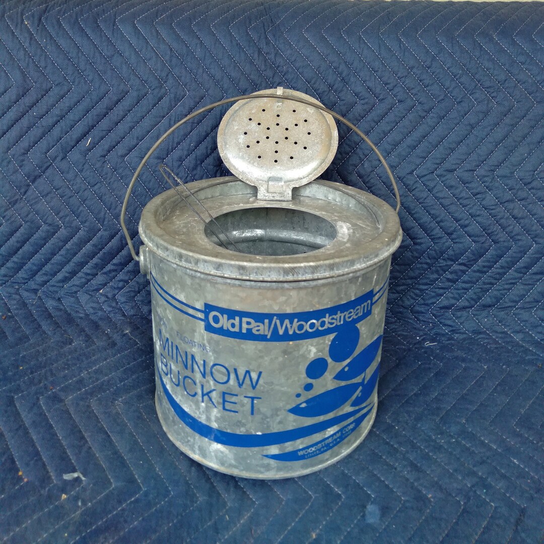Minnow Bucket/old Pal Woodstream/pail and Liner/blue Etsy