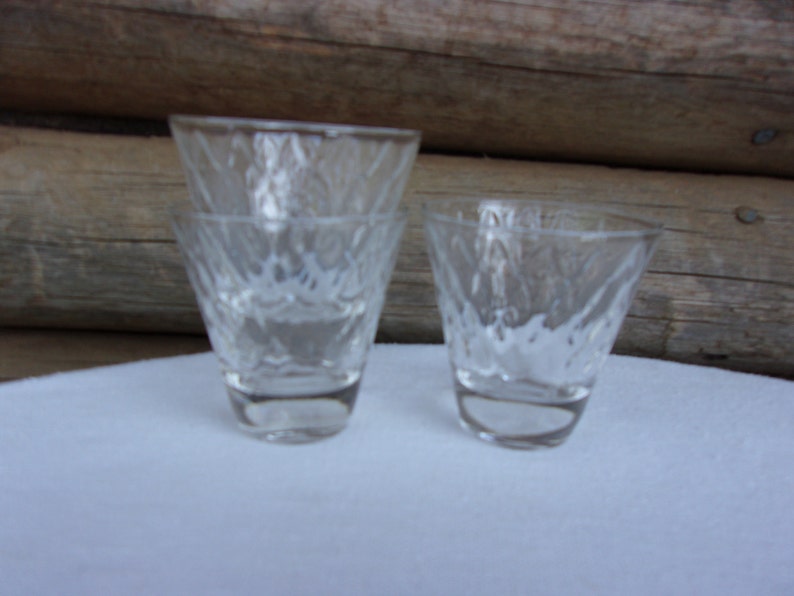 Double Shot Glasses Trio of Three Weighted Bottom Diamond Etsy