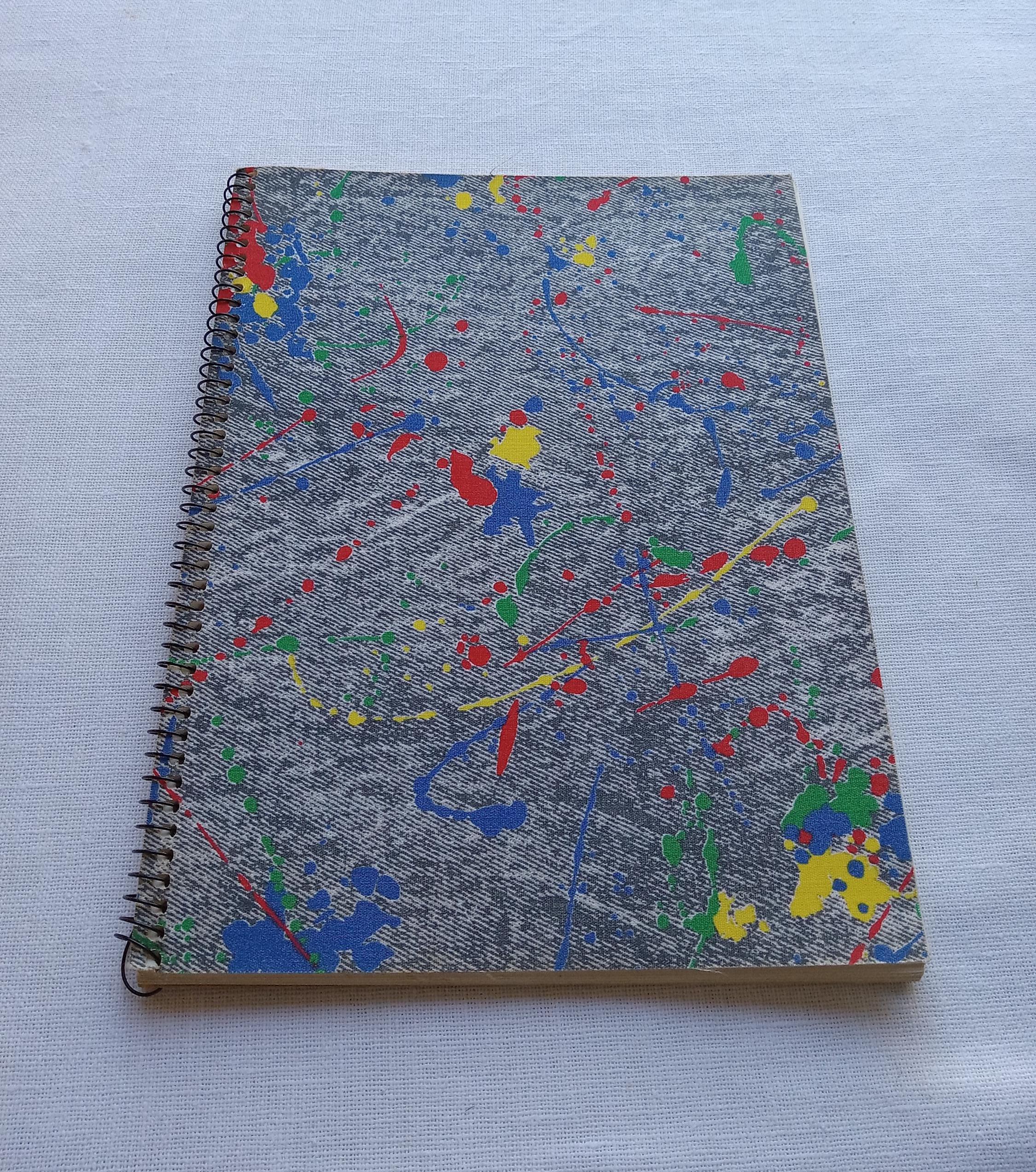 Vintage Spiral Notebook/splatter Paint Denim 1980's/lined Paper/photo ...