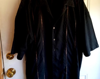 Linen Blend Men's Short Sleeve Shirt/Haggar Size 3XLT/Washable Linen/Gift For Him