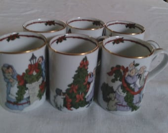 Fitz and Floyd/Deck The Halls Mugs/Choice of 3 designs/2 Mugs in Each Design/Price and Shipping is for One