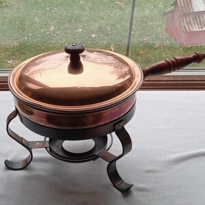 Vintage Copper Chafeing Dish/Buffet Warming Dish/Country Decor