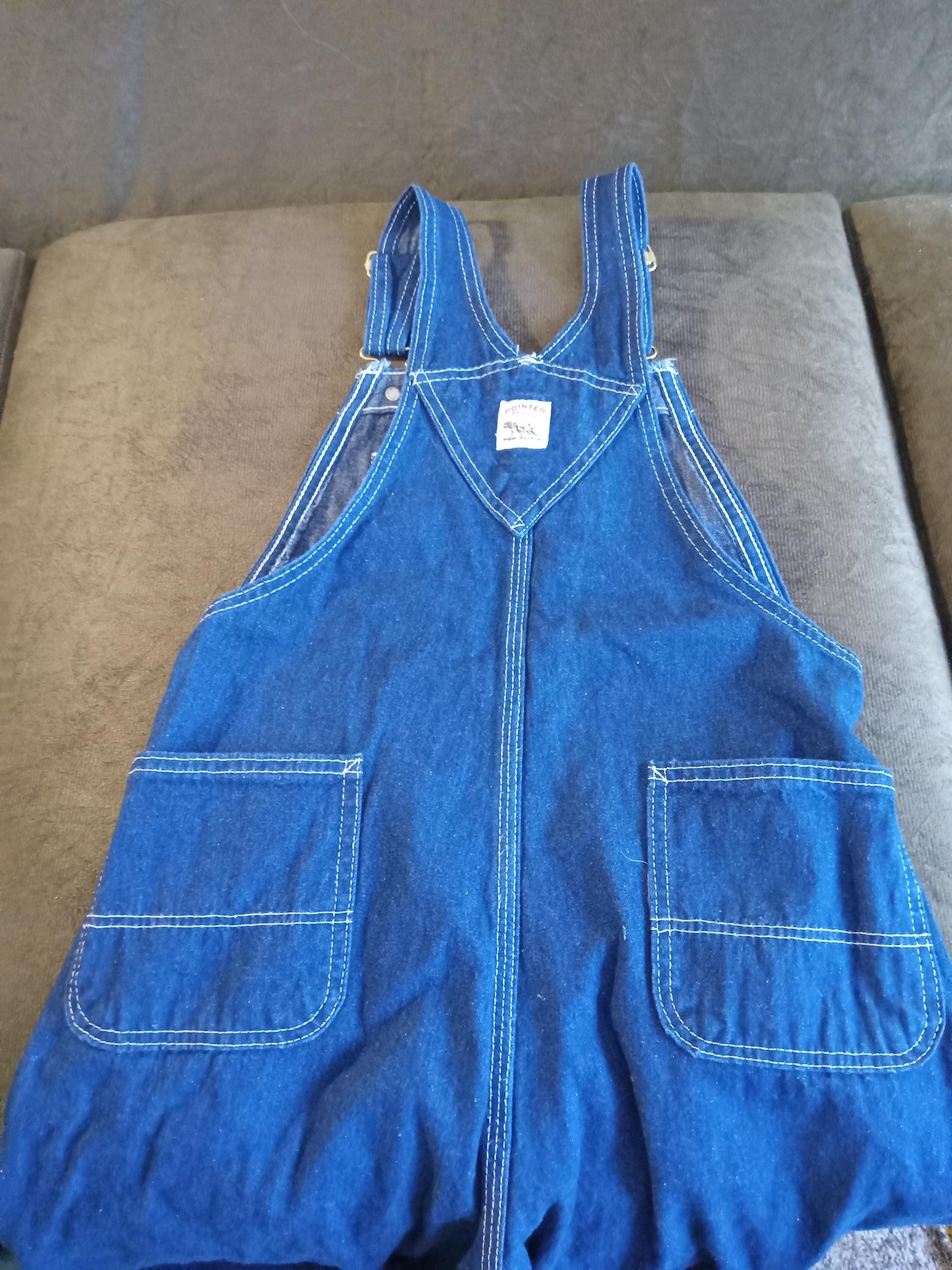 Pointer Brand Denim Bib Overalls/marked Size 14/dark Wash Denim