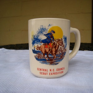 Boy Scout Memorabilia/Vintage Mug/Central North Carolina Council/Scout Exposition/Paul Revere&#39;s Ride/Marked USA