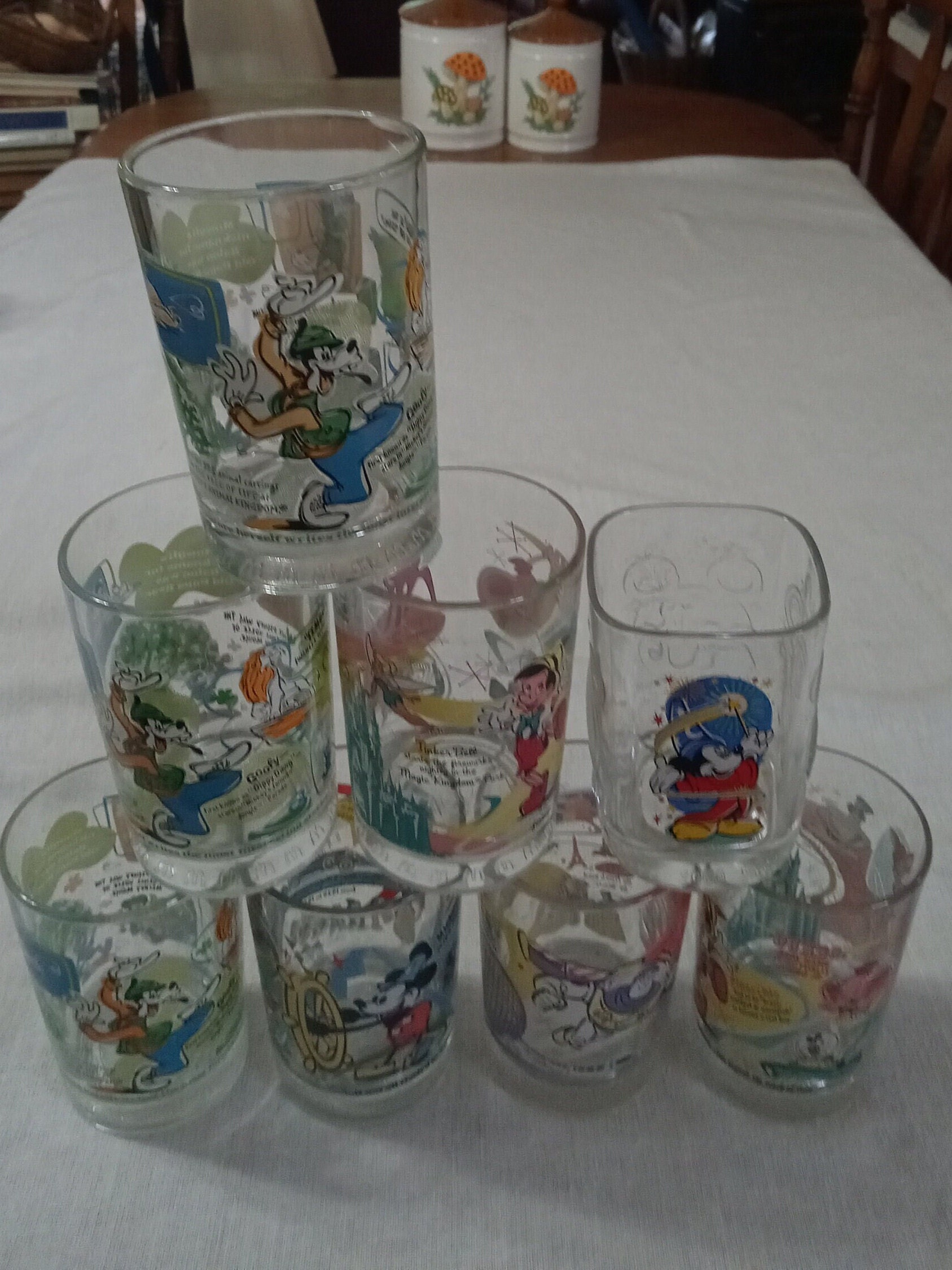 100 Year Disney Glass. 3 Walt Disney Birthday Glasses. Mcdonald's Disney  Collectible Glass. Characters Over Years. Snow White to Pocahontas 