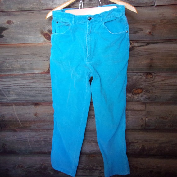 Turquoise Corduroy Vintage GITANO Ladies Jeans, H… - image 2