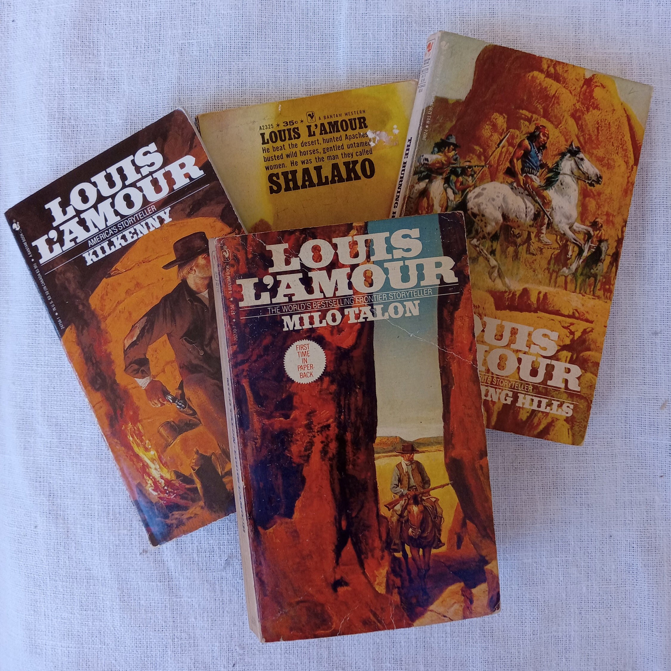 Louis L'amour/paperback Westerns/set of Four/bantam Books 