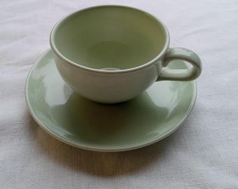 Russel Wright Cup and Saucer/Iroquois Lettuce Green/MCM/Collectable