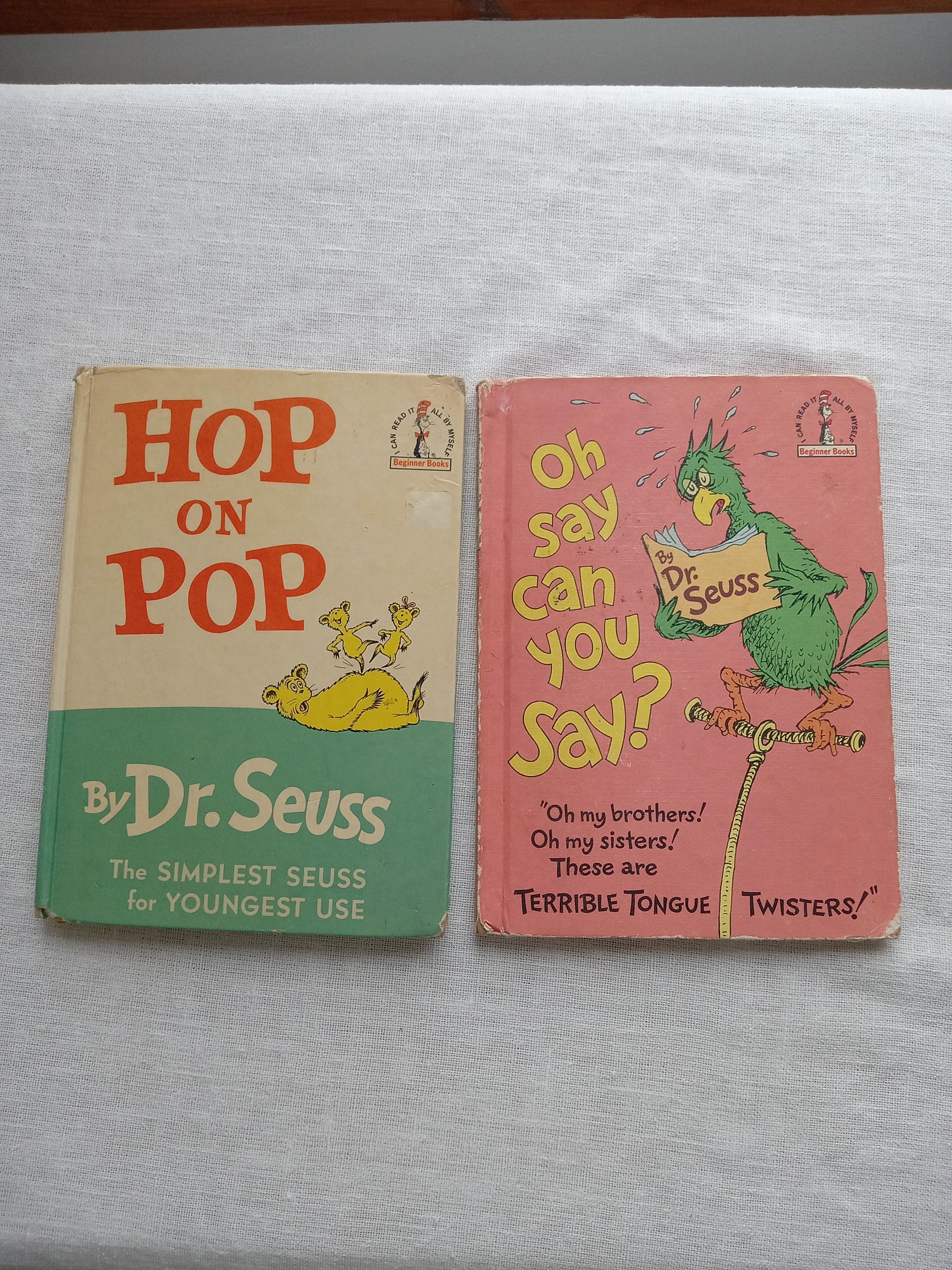 Dr. Seuss Vintage Books/pair of Beginner Books/hop on Pop, Oh Say
