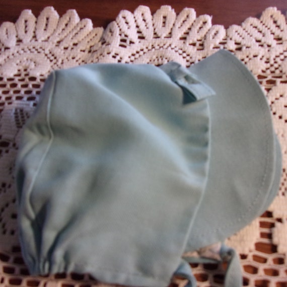 Vintage Baby Girl Bonnet, Pale Aqua, Easter Sprin… - image 7