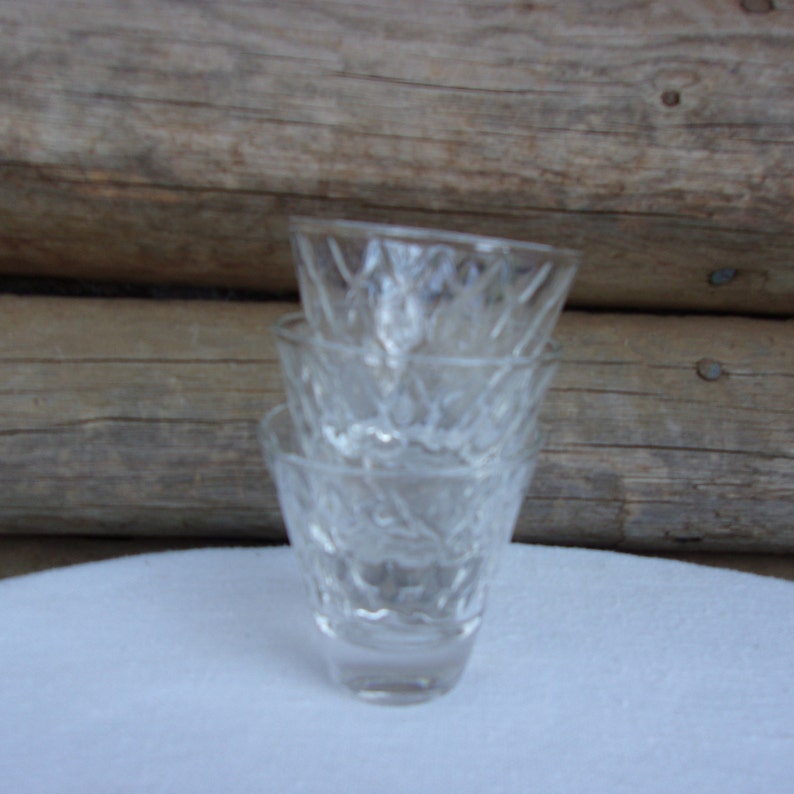 Double Shot Glasses Trio of Three Weighted Bottom Diamond Etsy