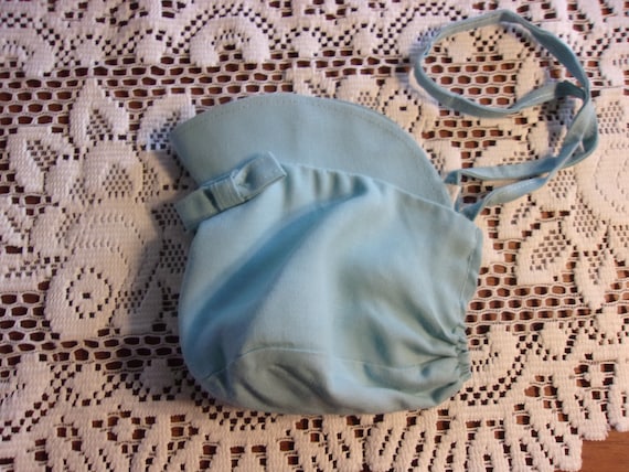 Vintage Baby Girl Bonnet, Pale Aqua, Easter Sprin… - image 1