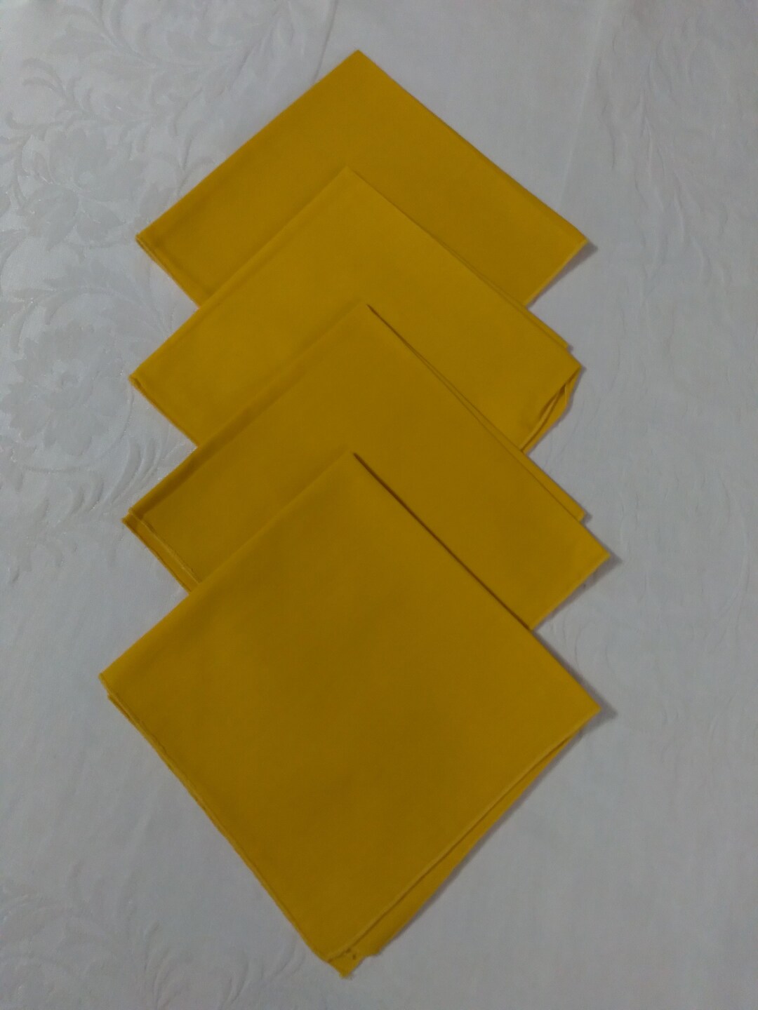 Yellow Cloth Napkins/set of 4/reuseable Napkins/retro Dining Etsy
