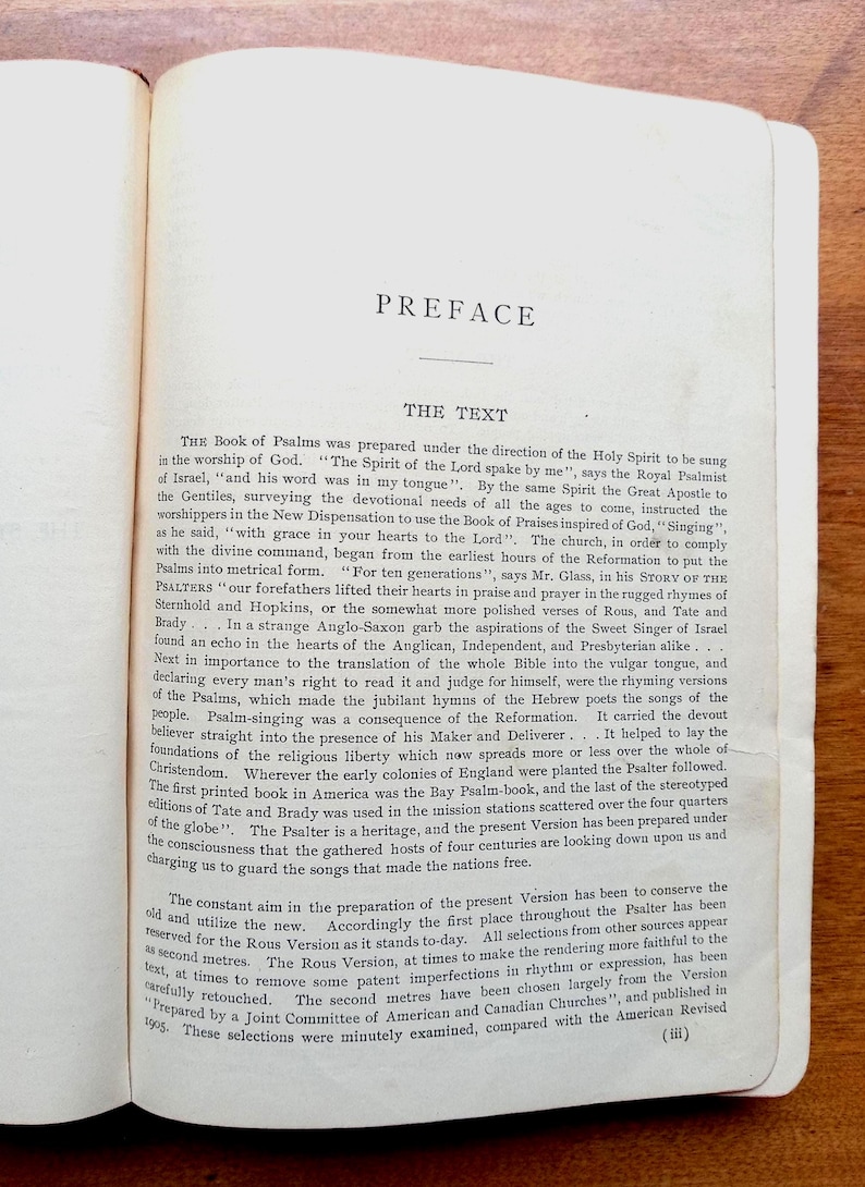 The Book of Psalms With Music/Antique 1912/Reformed Presbyterian/Black Leather/Collectable Gift image 4
