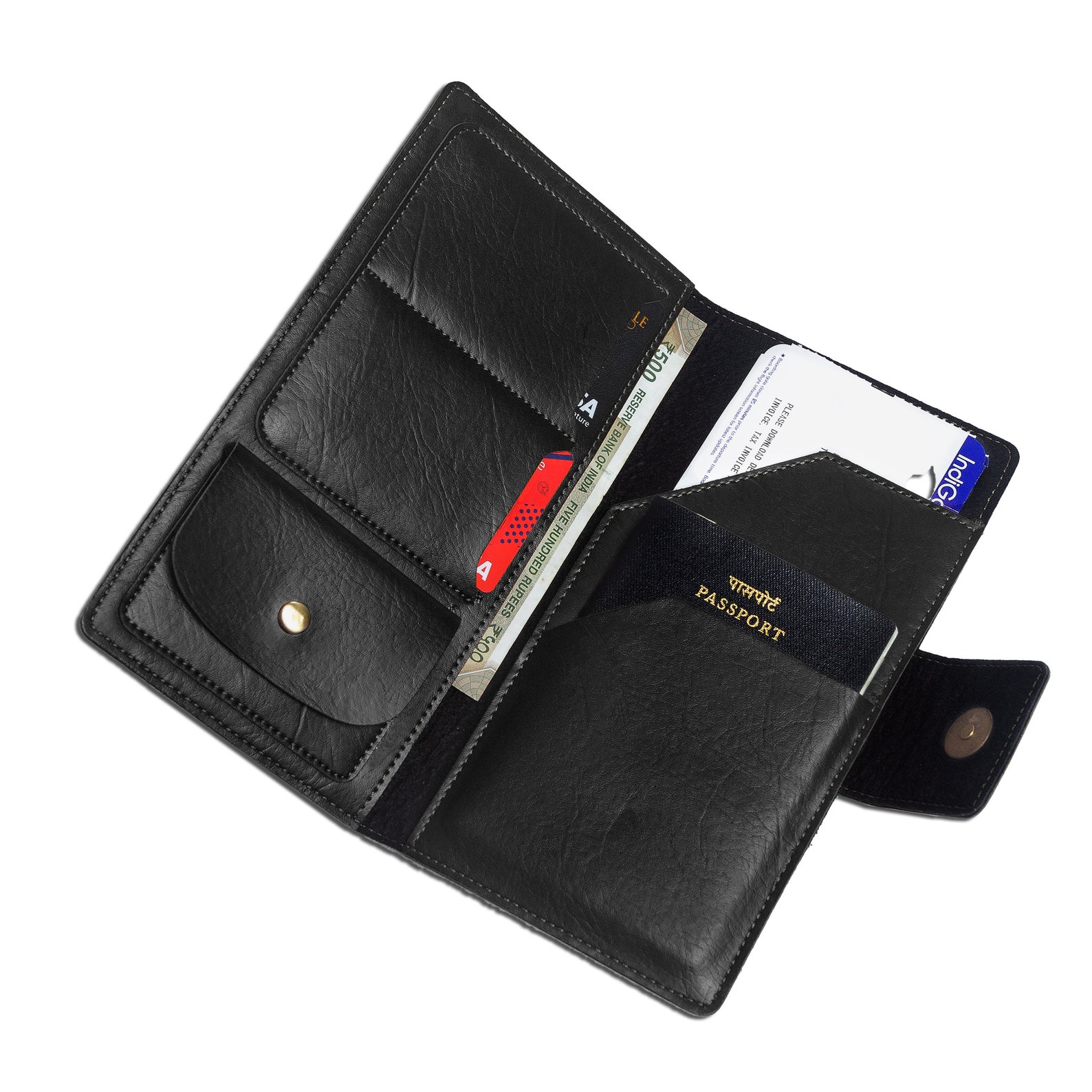 Leather Travel Folder for 1 Passport Airline Ticket/Boarding Etsy