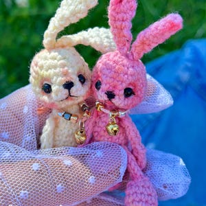 Soft Handmade Miniature Plush rabbit, perfect Gift for doll lovers,  Bunny a toy for dolls bjd, OOAK, toy friend Qianqian, Blythe Doll Toys